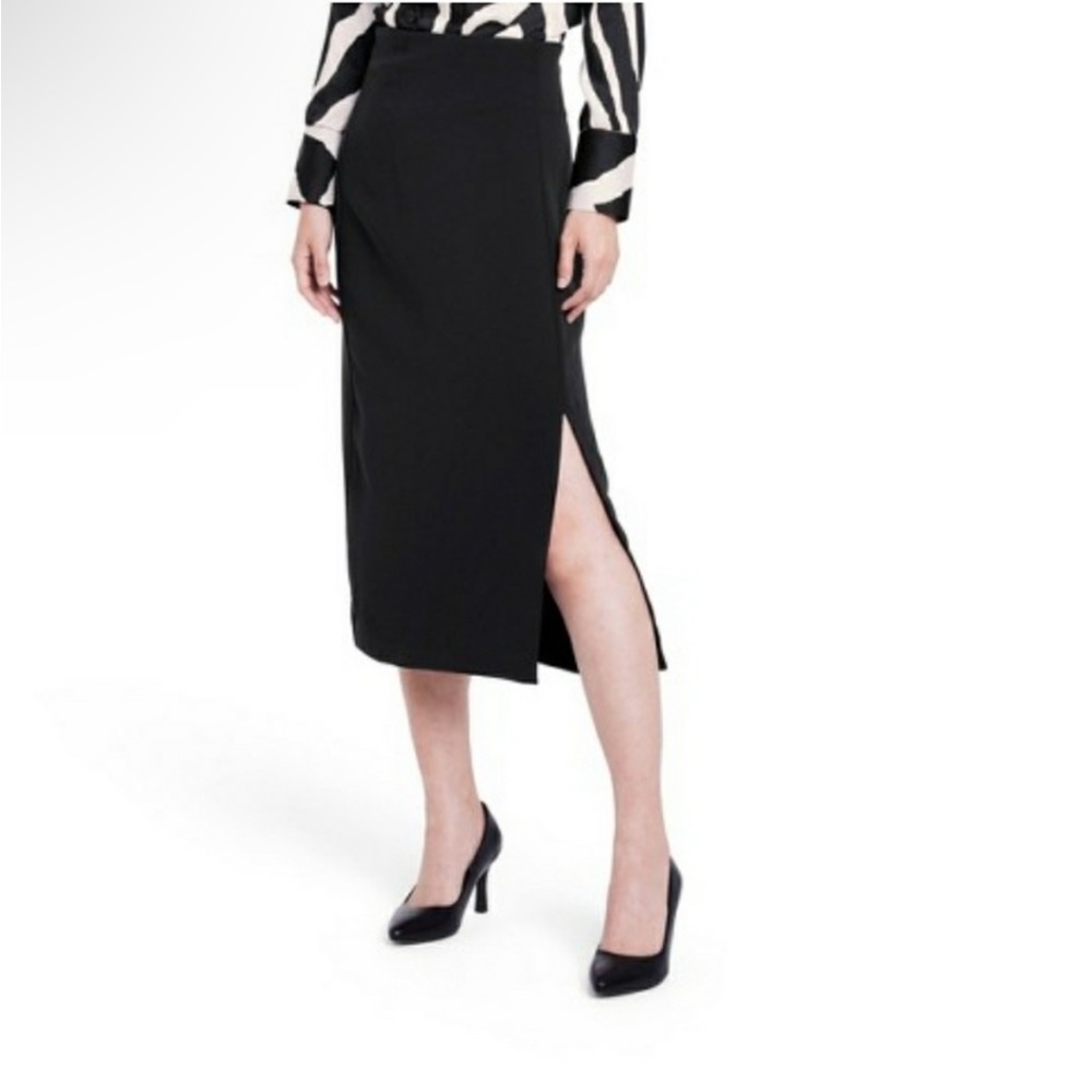 NWT Sergio Hudson x Target Black High-Waisted Slited Pencil Skirt